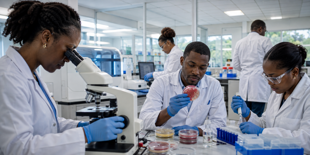 New Regional Laboratory in Jamaica Strengthens Caribbean Defense Against Drug-Resistant Infections Caribbean microbiologists working in a modern Jamaican regional laboratory