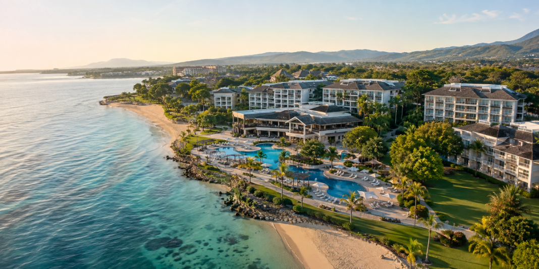 A contemporary beachfront all-inclusive resort surrounded by tropical gardens in Montego Bay